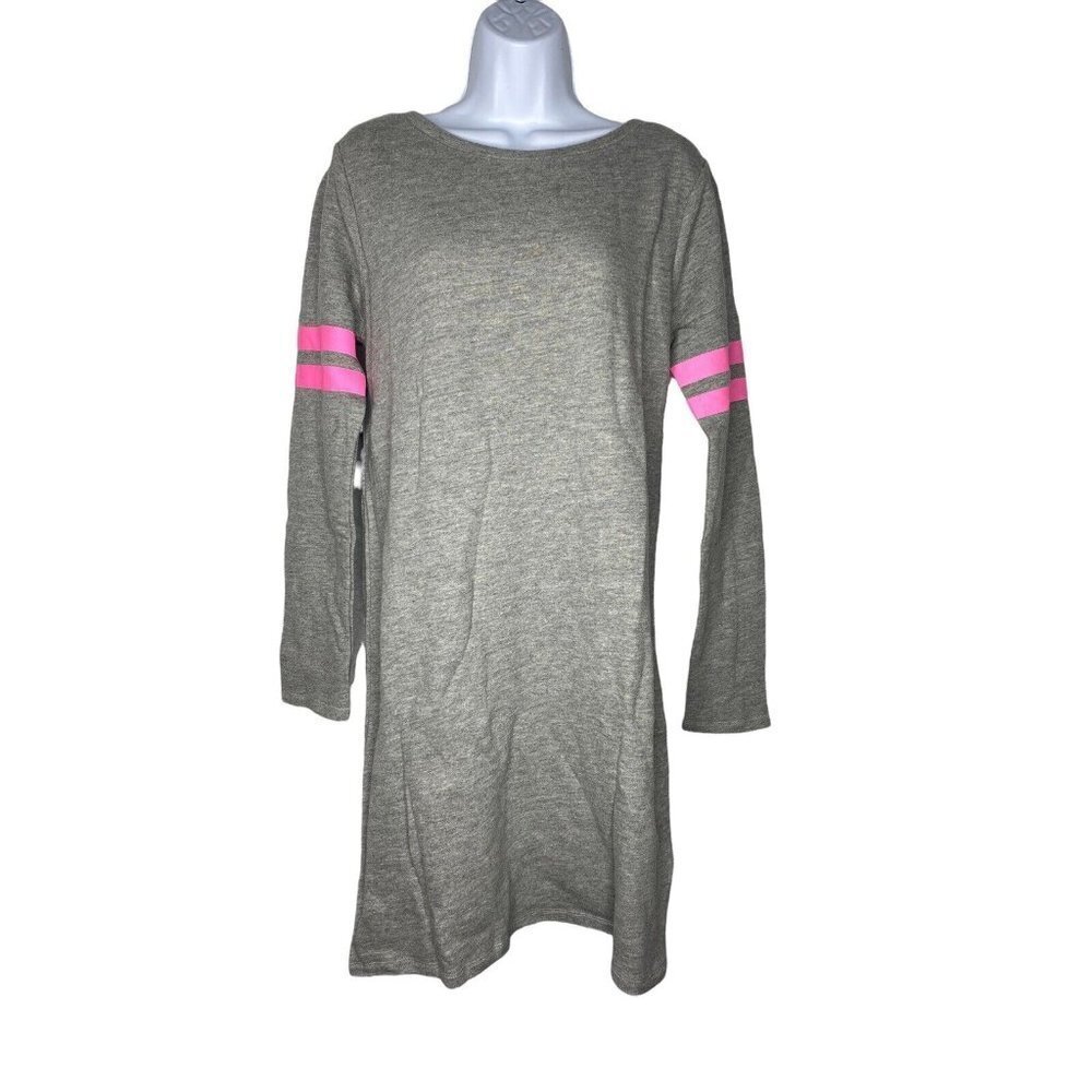 Piperlime Woman’s Tee Grey/Pink Long sleeve‎ Sweatshirt Dress Size M